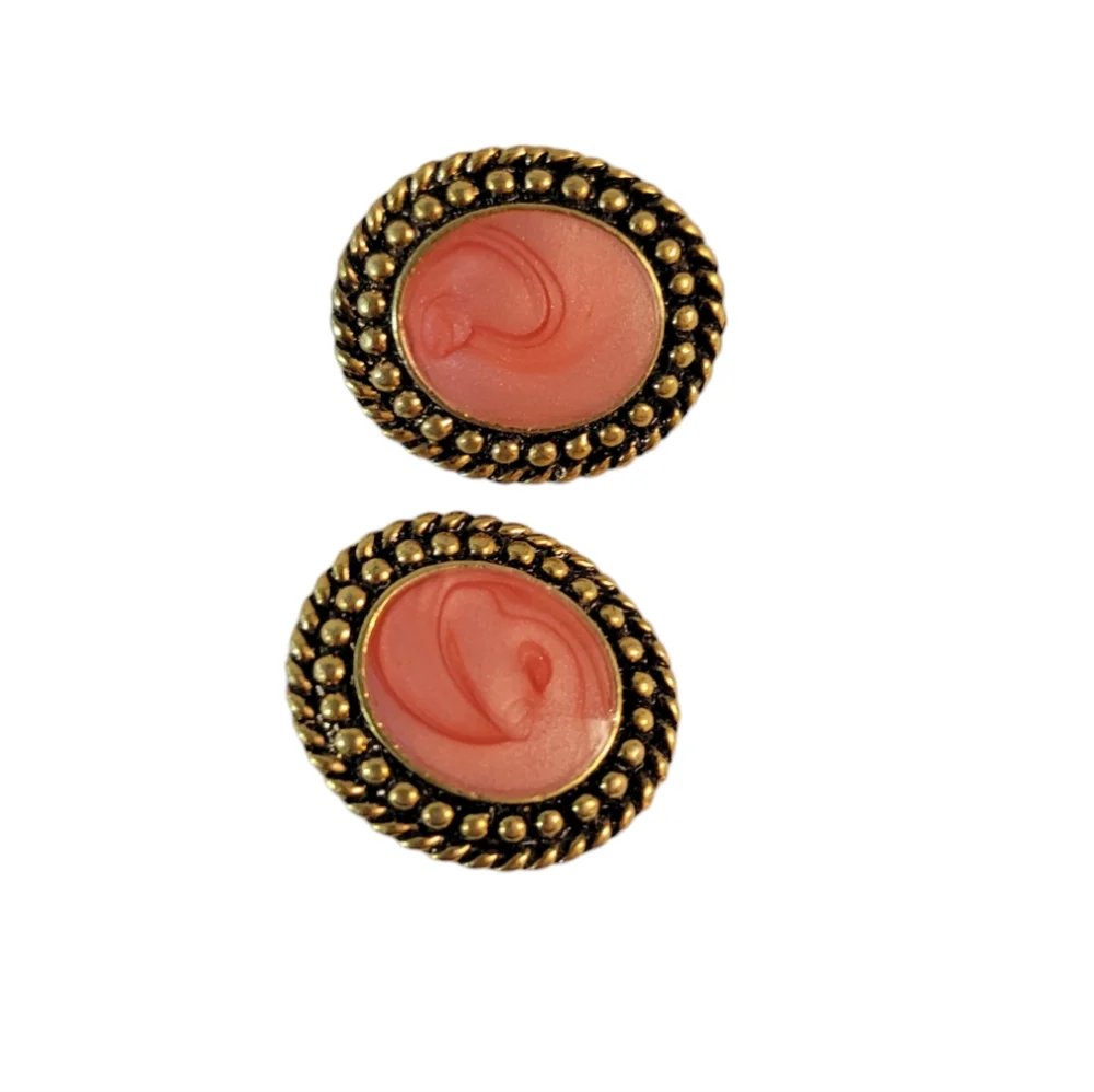 Vintage Enameled Clip On Earrings